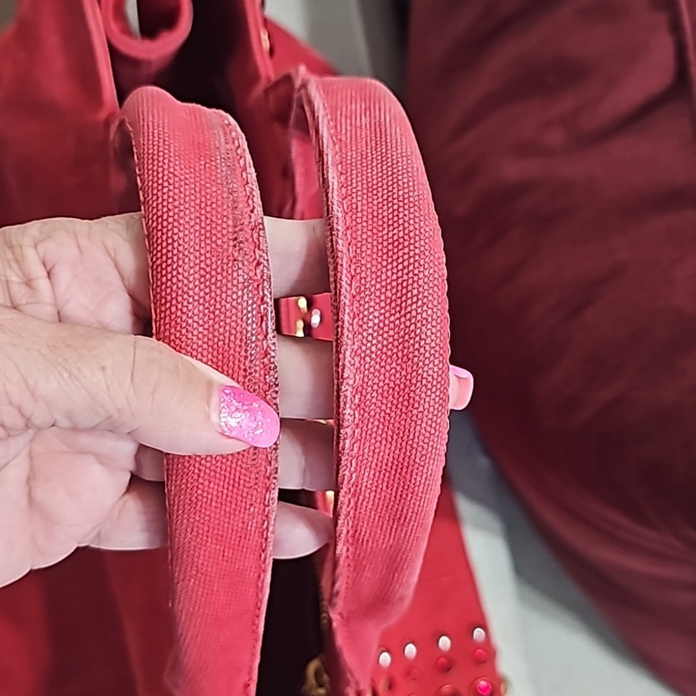 Prada Canapa Pink Studded Bag - Picture 6 of 10